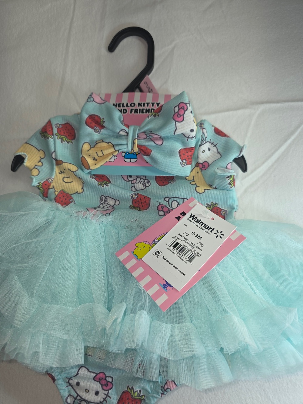 Hello Kitty Mint Strawberry Print Baby Romper - Picture 5 of 12